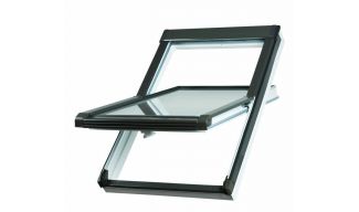 Centre Pivot Roof Window - OKPOL VGOV - White PVC + Flashing